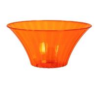 Contenitore SAVSATO Ciotola COPPA alzata in plastica ARANCIO arancione Semi Trasparente - alzatina per caramelle, marshmallow, dolci ecc. - Addobbo, decorazione tavola torta, buffet ecc.