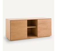 Contenitore scrivania a 2 ante, rovere e impiallacciatura, Mikube Beige TU