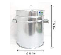 CONTENITORE SECCHIO SMORZA CARBONE SPEGNI BRACE IN FERRO Ø 25X32 h CENERE