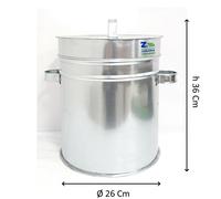 CONTENITORE SECCHIO SMORZA CARBONE SPEGNI BRACE IN FERRO Ø 26X36 h CENERE