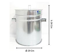 CONTENITORE SECCHIO SMORZA CARBONE SPEGNI BRACE IN FERRO Ø 29X34 h CENERE