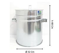 CONTENITORE SECCHIO SMORZA CARBONE SPEGNI BRACE IN FERRO Ø 32X48 h CENERE