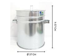 CONTENITORE SECCHIO SMORZA CARBONE SPEGNI BRACE IN FERRO Ø 37X57 h CENERE