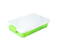 Contenitore sensoriale impilabile Vassoio per sabbia Custodia portatile per giocattoli sabbia con manico sul coperchio per viaggi in famiglia in spiaggia Scatola per giocattoli portatile per giochi