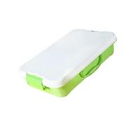 Contenitore sensoriale impilabile Vassoio per sabbia Custodia portatile per giocattoli sabbia con manico sul coperchio per viaggi in famiglia in spiaggia Scatola per giocattoli portatile per giochi