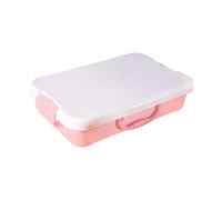Contenitore sensoriale impilabile Vassoio per sabbia Custodia portatile per giocattoli sabbia con manico sul coperchio per viaggi in famiglia in spiaggia Scatola per giocattoli portatile per giochi