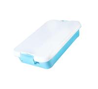 Contenitore sensoriale impilabile Vassoio per sabbia Custodia portatile per giocattoli sabbia con manico sul coperchio per viaggi in famiglia in spiaggia Scatola per giocattoli portatile per giochi
