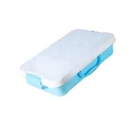 Contenitore sensoriale impilabile Vassoio per sabbia Custodia portatile per giocattoli sabbia con manico sul coperchio per viaggi in famiglia in spiaggia Scatola per giocattoli portatile per giochi