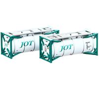 Contenitore serbatoio TOMIX N Gauge 3127 ISO20ft verde 2 pezzi modellismo fer...