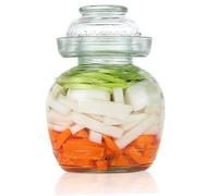 Contenitore sottaceto 1, 5 L JAR FERMENTAZIONE DEL COPERTO CONTRADETTORI DI KIMCHI tradizionali con barattolo di vetro trasparente con tappo per ciotola con kit di fermentazione del coperchi