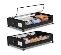 Contenitore Sotto Il Letto con Ruote, Risparmio di Spazio Contenitore Rotante Sotto Il Letto Contenitori Sotto Il Letto con Maniglie per Vestiti, Giocattoli, Coperte e Libri (2PCS)