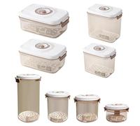 Contenitore sottovuoto per alimenti con chiusura a prova di perdite e grande capacità, con coperchio a pulsante per una facile manipolazione e compatibilità con pompa a vuoto (rotondo 2,3 L)