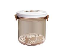 Contenitore sottovuoto per alimenti con chiusura a prova di perdite e grande capacità, con coperchio a pulsante per una facile manipolazione e compatibilità con pompa a vuoto (rotondo 1,05 L)