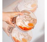 Contenitore sottovuoto per alimenti con chiusura ermetica e grande capacità, con coperchio a pulsante per una facile manipolazione e compatibilità con pompa a vuoto (rotondo, 630 ml)