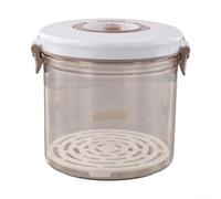 Contenitore sottovuoto per alimenti, ermetico, da cucina, con pulsante di tenuta, grande capacità, per cereali, riso, fagioli, snack, cibo secco, 4,6 l (rotondo 1,05 L)