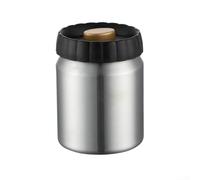 Contenitore sottovuoto per caffè in acciaio inox, 330 ml, con coperchio ermetico e pulsante di rilascio dell'aria facile da premere per conservare a lungo chicchi di caffè e cibi secchi (argento)