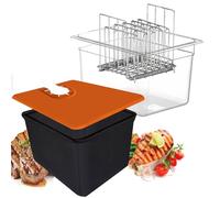 Contenitore Sous Vide 12L, Sous Vide Contenitore con Coperchio e Rack Contenitore sottovuoto Isolamento Contenitore Trasparente Multifunzionale per Sous Vide Stick