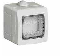 Contenitore stagno TICINO 24502 con Interruttore Bipolare C4002L più presa c4180