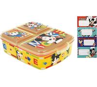 CONTENITORE STOR per Bambini con 3 Scomparti Separati, Mickey Mouse
