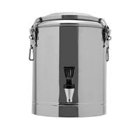Contenitore termico da 14 l con rubinetto di scarico, per alimenti e bevande, 3,7 gal Profi Gastro, in acciaio inox con manici laterali, coperchio con anello di gomma e chiusura a tensione