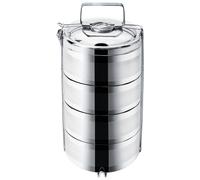 Contenitore termico in acciaio inox per il pranzo, a 4 scomparti, 4 x 1,1 l