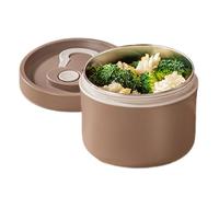 Contenitore termico per alimenti, 650 ml, in acciaio 304, a doppio strato, portatile, di forma rotonda, isolato, per il pranzo, per il lavoro, la scuola e la cena all'aperto