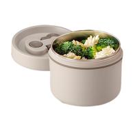 Contenitore termico per alimenti, 650 ml, in acciaio 304, a doppio strato, portatile, di forma rotonda, isolato, per il pranzo, per il lavoro, la scuola e la cena all'aperto