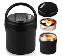 Contenitore termico per cibo, in acciaio inox, 1200 ml, contenitore termico con coperchio e cucchiaio, ciotola termica portatile con manico, a prova di perdite, per zuppe, porridge