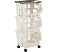 Bama Folia Tidy Carrello 3 Scomparti Piani Frutta Con Ruote Porta Frutta Tortora