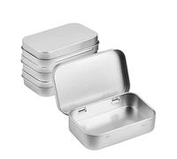 Contenitore Tin Argento, Rettangolare Contenitore Tin Metallo, 4 Pezzi Piccola Scatola di Metallo, Scatola Portaoggetti per la Casa per Caramelle, Chiavi, Orecchini, Ecc