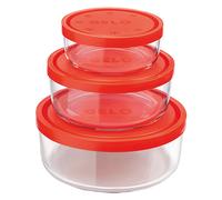 Bormioli Rocco Set Gelo Box – 3 pezzi con coperchi rossi Ø 11/15/18 cm