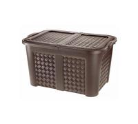 BAULE CONTENITORE PORTABIANCHERIA LT.130 MULTIUSO CON COPERCHIO COLORE WENGE'