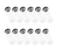 Contenitore Trasparente 12 Pezzi con Coperchio in PVC | Tubo Cilindrico Stabile, Fondo Rinforzato e Interno Liscio, per Scuole, Allenamento Tennis e Trasporto