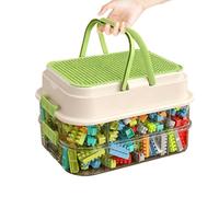 Contenitore trasparente a - Scatola per giocattoli a 3 livelli con coperchio per puzzle e , 33 x 26 x 25 cm, contenitore impilabile per casa, soggiorno, cantina, camera da