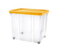 Contenitore Trasparente Con Coperchio E Ruote - 80 Lt.