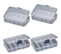 Contenitore trasparente di piccole parti con 5 griglie e gancio di design 4 pezzi custodia portatile in plastica per strumenti viti perline gioielli e hardware