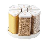 Contenitore trasparente per cereali a 6 griglie, dispenser rotante per cereali, dispensa da cucina, per farina, farina, farina, farina, farina, snack, panetteria, ristorante, catering, di