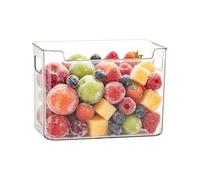 Contenitore trasparente per congelatore, contenitore impilabile per alimenti, 26 x 16,5 cm, contenitore per frigorifero con struttura aperta, organizer in acrilico trasparente, contenitore per