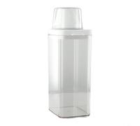 Contenitore trasparente per detersivo in polvere, 1900 ml, trasparente | Doppia guarnizione in silicone, coperchio a prova di perdite, mantiene la polvere asciutta, grande capacità 1900 ml