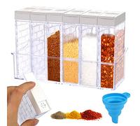 Contenitore Trasparente Spezie,Barattoli in Plastica per Spezie,Trasparente Vasetti Portaspezie per Condimenti con Vassoio e 2 Tipi di Fori di Uscita per Conservare Spezie Pepe Spezie da Cucina