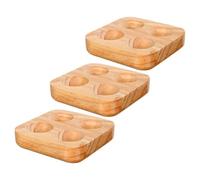 Contenitore Uova Frigo 3 Pezzi 4 Slot in Legno Gomma | Doppio Ordine, Ottimizzazione Spazio, Design Antiurto, Visibilità delle Uova, per Cucina e Frigorifero