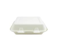 Contenitori a conchiglia da asporto, in canna da zucchero biodegradabile, 22,9 x 15,2 cm, set da 50 pezzi, in confezione ecocompatibile