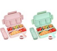 CONTENITORI BUGUCAT Portapranzo per bambini con 4 scomparti, 1300 ML, set da 2