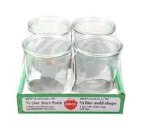 Contenitori Centrale Barattolo Vetro con Bordo Rotondo 4 X 750ml 4er Set Da