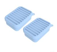 Contenitori compatti in silicone, 2 pezzi, con coperchi a prova di perdite, per un trasporto sicuro degli alimenti (blu)