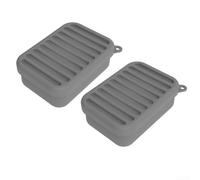 Contenitori compatti in silicone, 2 pezzi, con coperchi a prova di perdite, per un trasporto sicuro degli alimenti (grigio)