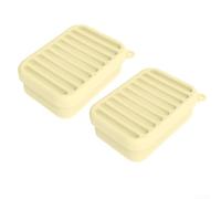 Contenitori compatti in silicone, 2 pezzi, con coperchi a prova di perdite, per un trasporto sicuro degli alimenti (giallo)