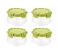 Contenitori Cucina 4 pezzi Mini bottiglia quadrata per condimenti Bottiglia trasparente per conservare i condimenti con coperchio a prova di perdite per cucina Picnic (D, 4cm)