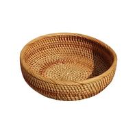 Contenitori Cucina Cestino per il pane in intrecciato rotondo per la conservazione di frutta e verdura e la finitura per il bagno di finitura del controsoffitto della cucina (Khaki, One Size)