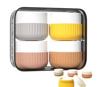 Contenitori Da Viaggio Compatti - Set Riutilizzabili In Silicone 4 Pezzi | Organizzatore Multiuso Per Crema Viso Lozione Detergente E Medicinali